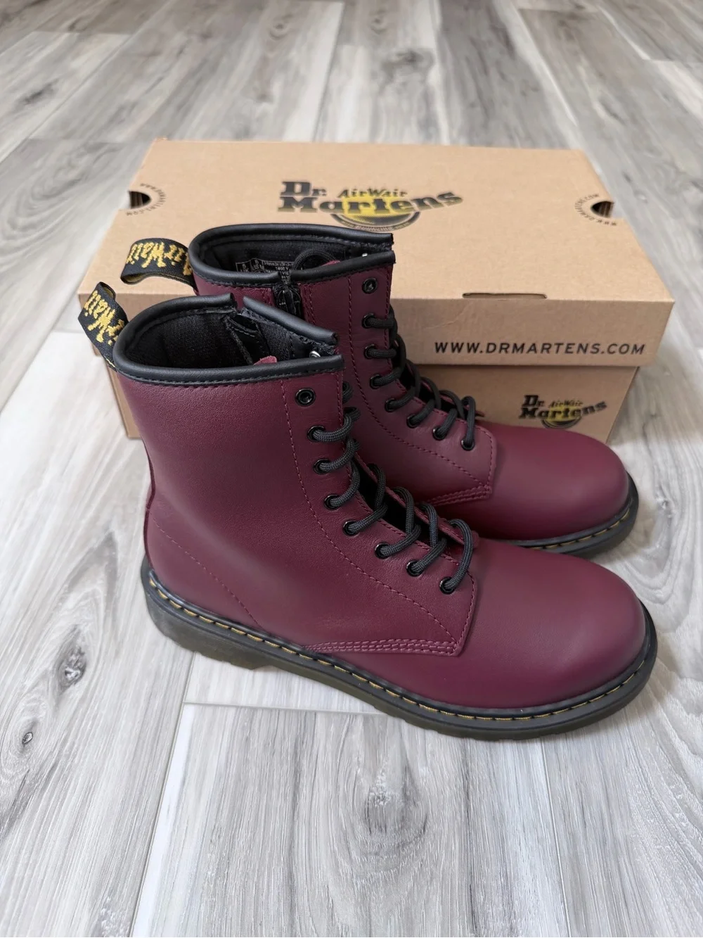 Dr. Martens 1460 Y Cherry Red Boots Women’s 7 Youth 6 NIB